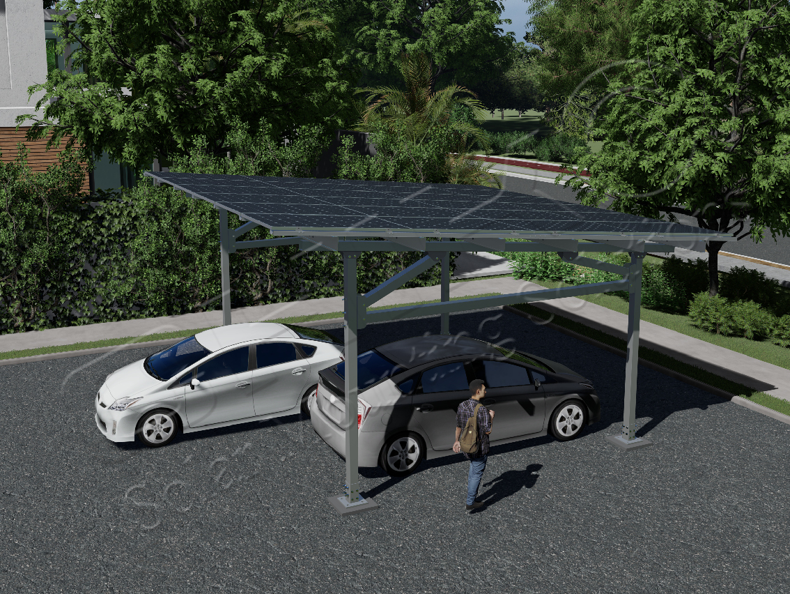 Sistema de montaje fotovoltaico de cochera de cuatro columnas: la combinación perfecta de estabilidad y eficiencia